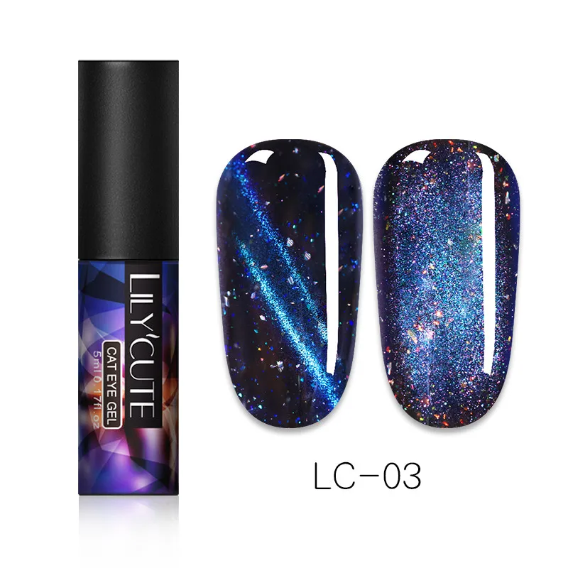 Nocti LC-03 LILYCUTE звездное небо Гель-лак для использования с магнитом лак 3D кошачий глаз замочить от блесток УФ гель для ногтей Гель-лак для маникюра 6 цветов - Color: Nocti LC-03