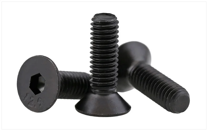 

20 шт M6/M8/M10 плоская головка с потайной головкой черного цвета сорта 12,9 Drgre легированная сталь с шестигранной головкой