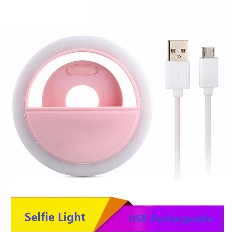 JOYTOP Новые приходят usb зарядка selfie портативный светодиодной вспышкой камеры телефона фотографии световое кольцо повышения фотографии для iphone смартфон перезаряжаемый вспышка usb