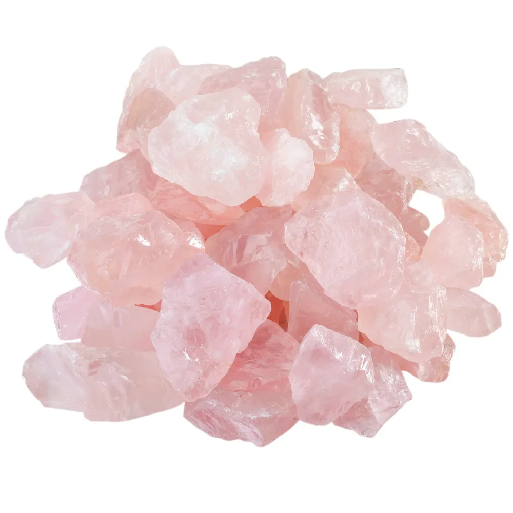 TUMBEELLUWA 1lb (460g) Natural Rose Quartz Crystal Raw Rough Stone for Cabbing,Tumbling,Cutting,Lapidary,Polishing,Reiki Healing
