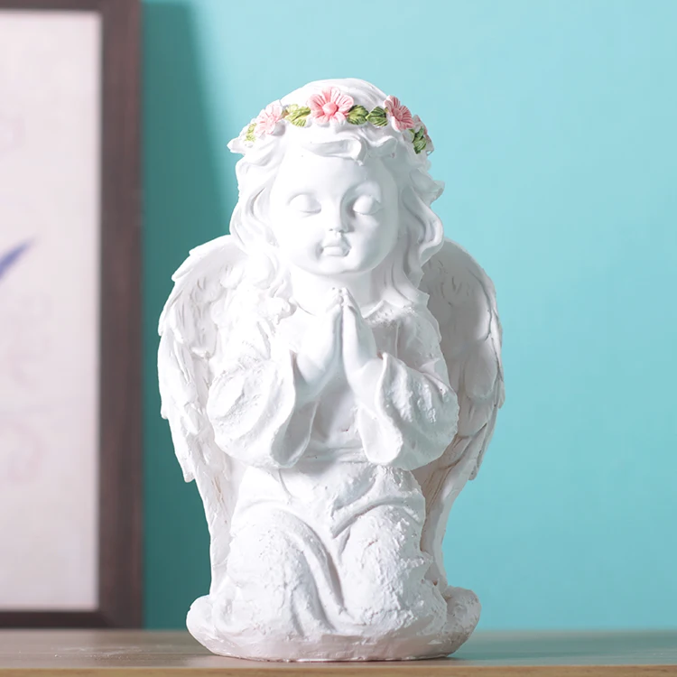 Современная Скульптура Ангела из смолы, украшение дома, статуя гостиной, статуэтки, офисные, кофейные, настольные украшения, свадебные подарки