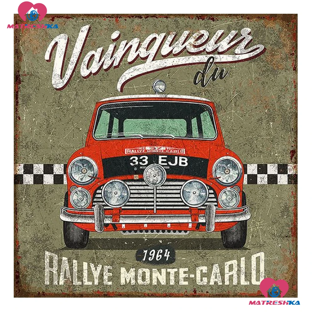 Алмазная живопись 5d мультяшный автомобиль полная выкладка квадратная мозаика