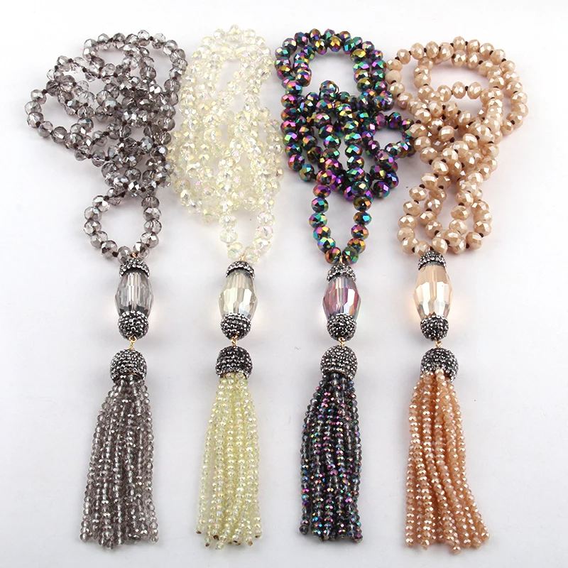 Ожерелье женское богемное ювелирное изделие С Завязанными кристаллами с