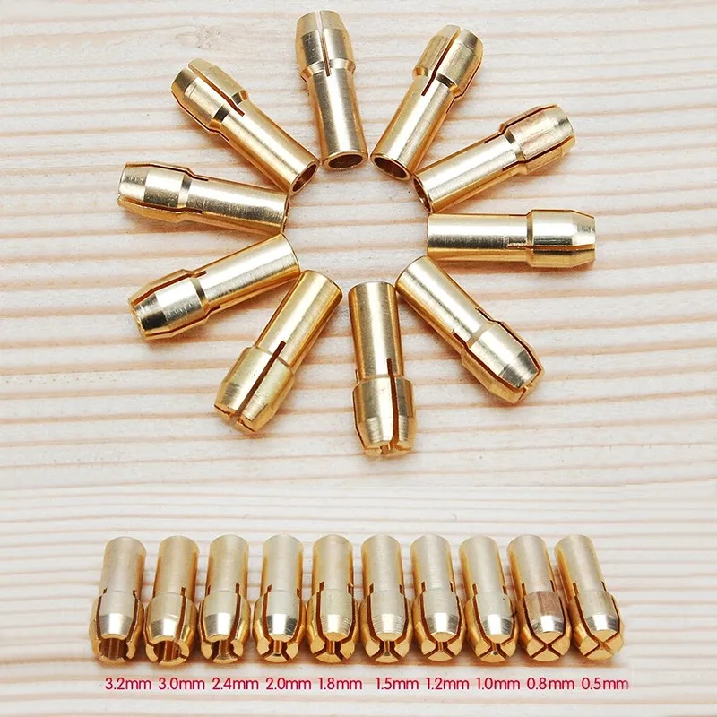 10 unids мини ДРЕЛЬ dremel Зажимной патрон цанговый микро адаптер|Аксессуары для