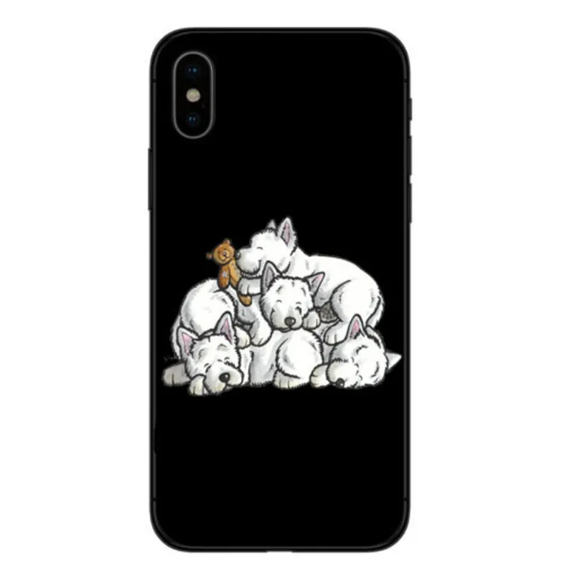 Encantador dos desenhos animados cao Westie Magro caso de телефоны de silicone грудь для Macio для iPhone 5, 6, 7, 8 Plus Маис X XR Xmax - Цвет: TPU