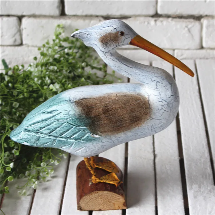 Винтажная модель утки деревянные фигурки ручной работы с цветным принтом