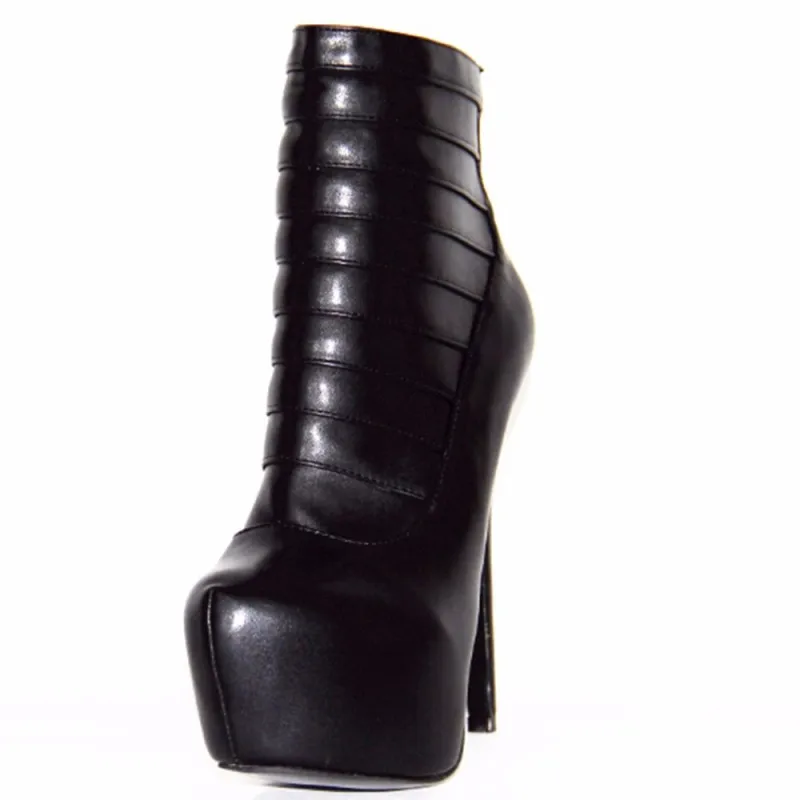 2019 Модные женские ботинки на высоком каблуке черные ПУ молнии 14 5 см ботильоны