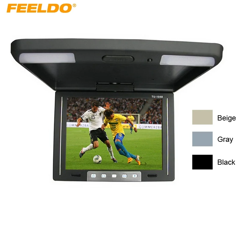 FEELDO 10 4 дюйма на крыше TFT LCD монитор 2-полосный видео вход откидной автомобильный