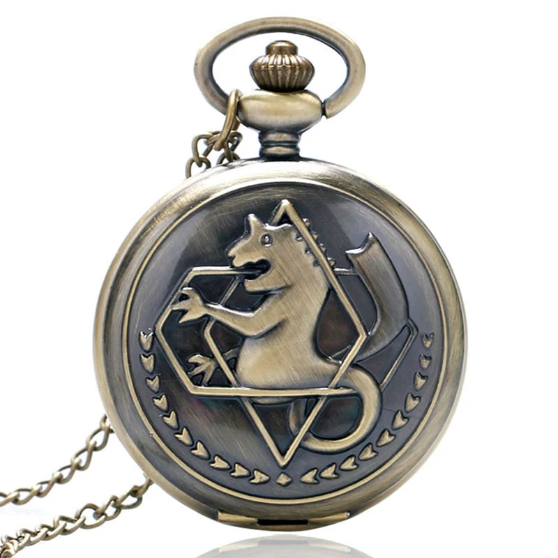Высокое качество Full Metal Alchemist серебряные часы кулон Для мужчин кварцевые карманные часы Японии аниме Цепочки и ожерелья дети мальчик часы мужские подарок - Цвет: 4