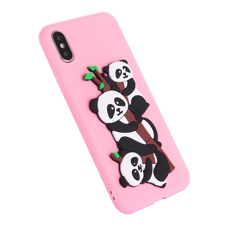 Силиконовый чехол с рисунком панды для iPhone X милый 6 s 7 8 Plus телефона Fundas ayfon 10 |