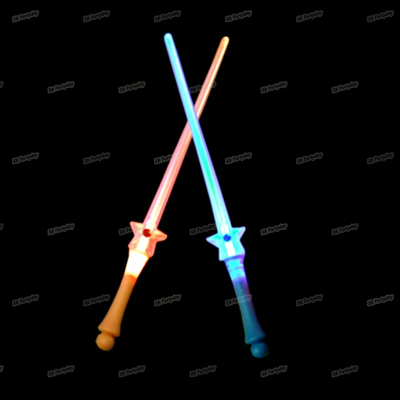 58cm Star Sword Blinking Flashing Wands Led Plastic Stick For Party Glow Toys Kids Favor Accessories|Сверкающие товары для
