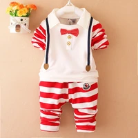 2019 new baby boy clothes suit quality children long sleeve bowknot shirt pants body suits young gentleman kids clothing sets
