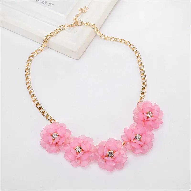 2017 Новая Мода Конфеты Цветок Choker Ожерелье Женщины Роскошные красочные акриловые