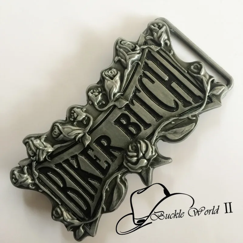 Классический крутой мужской ремень с 3D розами Байкерский металлический пряжкой