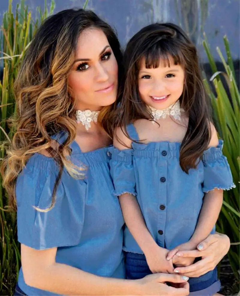 2017 летние одинаковые комплекты одежды для мамы и дочки детская одежда маленьких