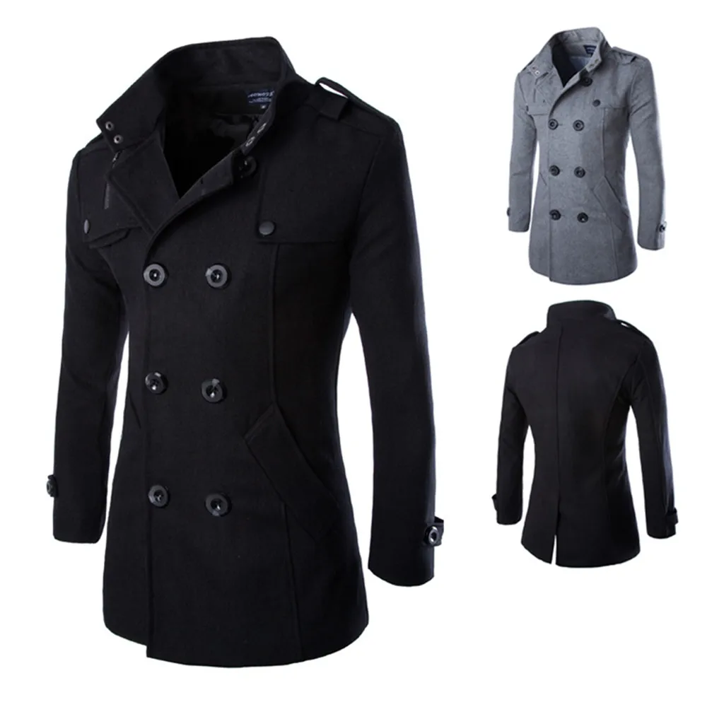 Мужская зимняя куртка пальто с длинным разрезом ветрозащитное Jaqueta Masculina Veste