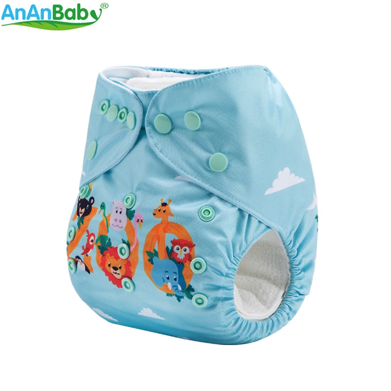 Детский тканевый подгузник Ananbaby 2018 водонепроницаемый детский моющийся