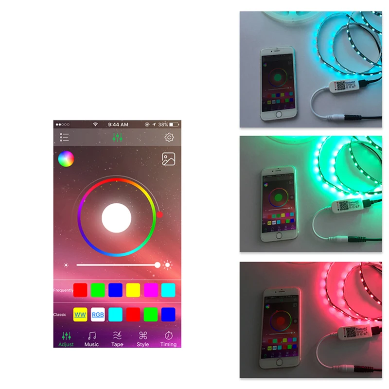 Светодиодная лента rgb с Bluetooth мини светильник чёрный белый для OS/Android|Контролеры
