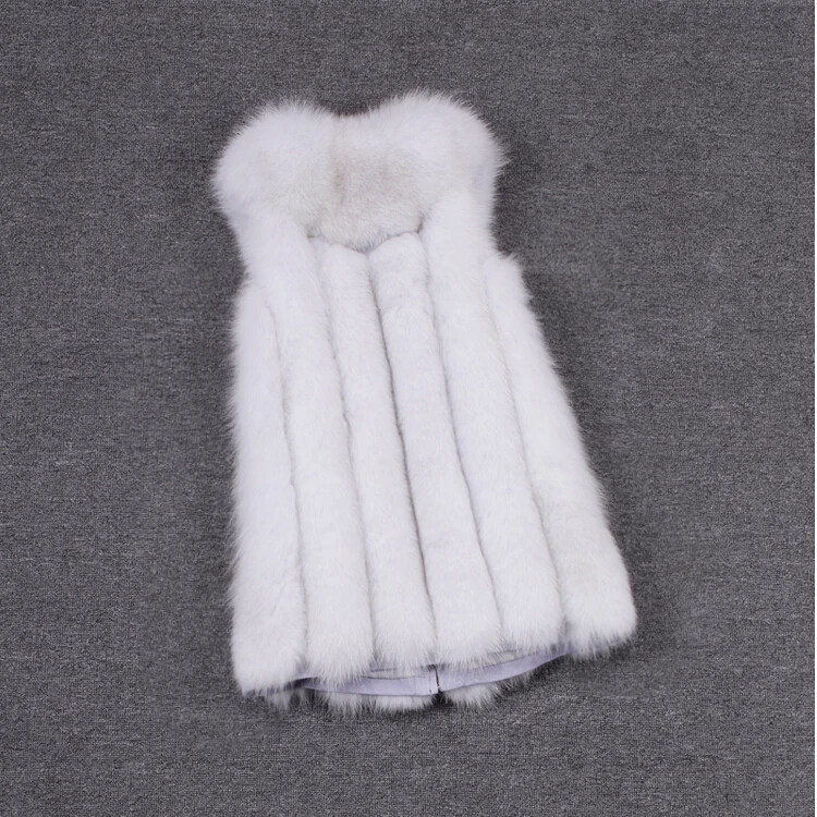 LET-SETTING hot sale winter sleeveless female fox Faux Fur Vest black red white | Женская одежда