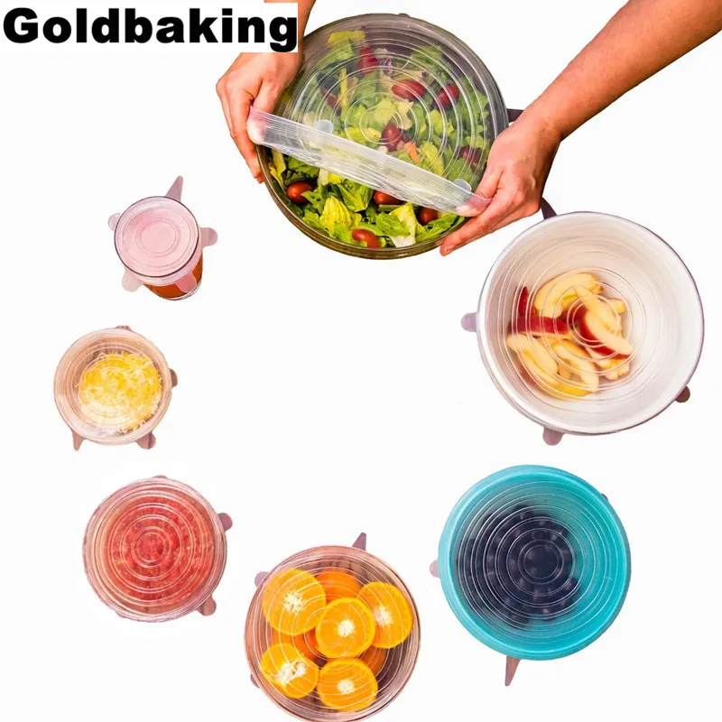 Многоразовые крышки для кухонной раковины силиконовые разного размера 6 шт.|lid