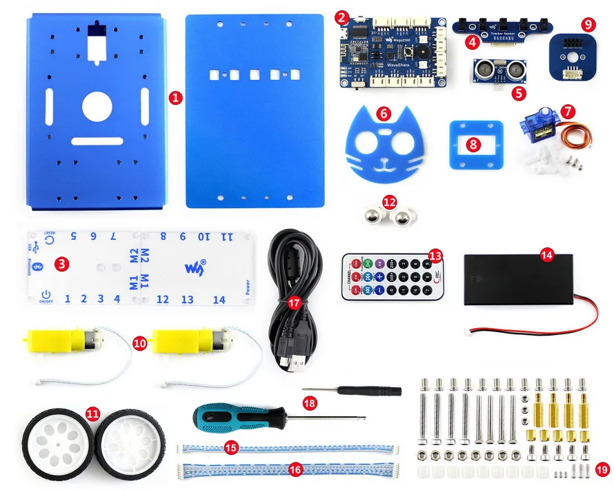 KitiBot-MG-W (EN) Starter Robot Building Kit Mega2560 плата контроллера для детей графическое