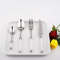 handle inlaid crystal drill four pieces knives and forks set stainless steel steak knife western tableware spoon gift box packa