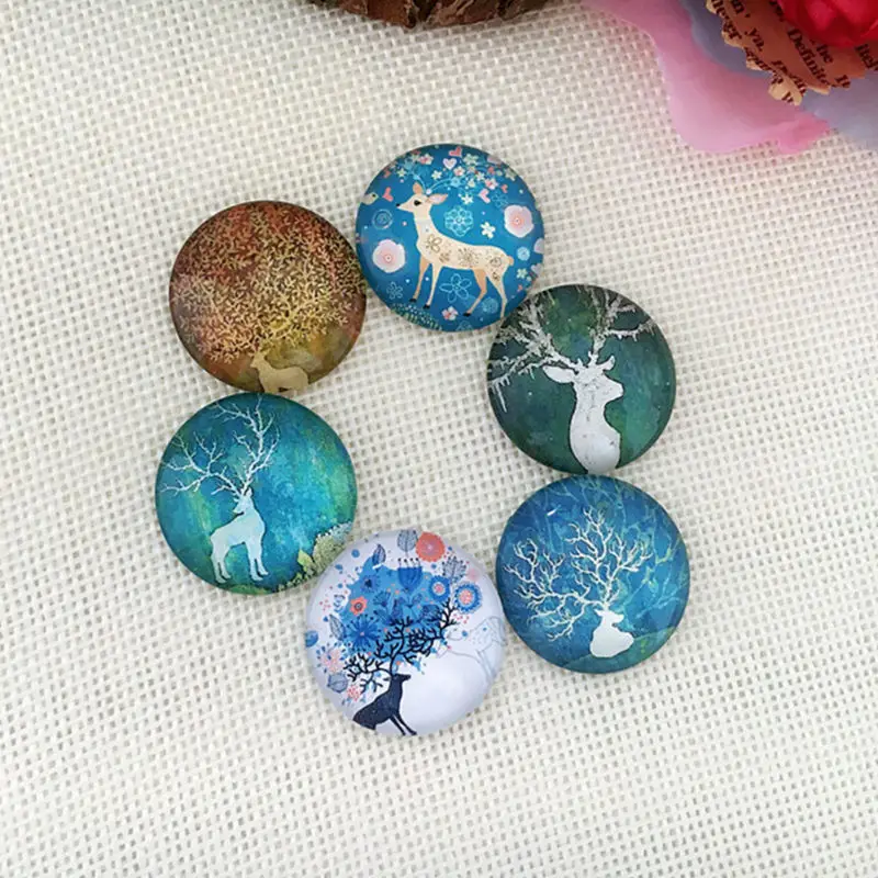 100 шт./лот 20 мм круглых стеклянных кабошонов с плоской задней частью, бусины для ювелирных изделий, камео подвески.