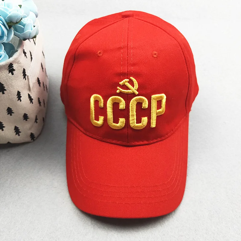 Бейсбол Кепки CCCP СССР русский Стиль унисекс черного и красного цвета из хлопка с