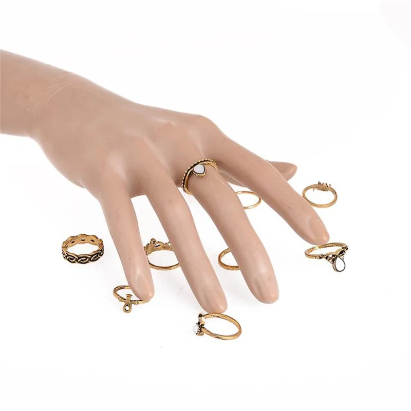 10pcs/set Mid Midi Above Knuckle Alloy Ring Band Gold Silver Color Tip Finger Stacking Punk Jewelry Accessories | Украшения и
