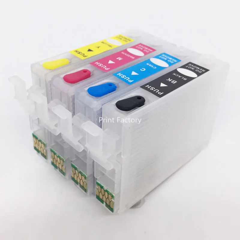 T220XL1 T220XL4 перезаправляемый картридж с чипом для Epson XP420 XP424 XP320 WF2630 WF2650 WF2660 WF2750 WF2760