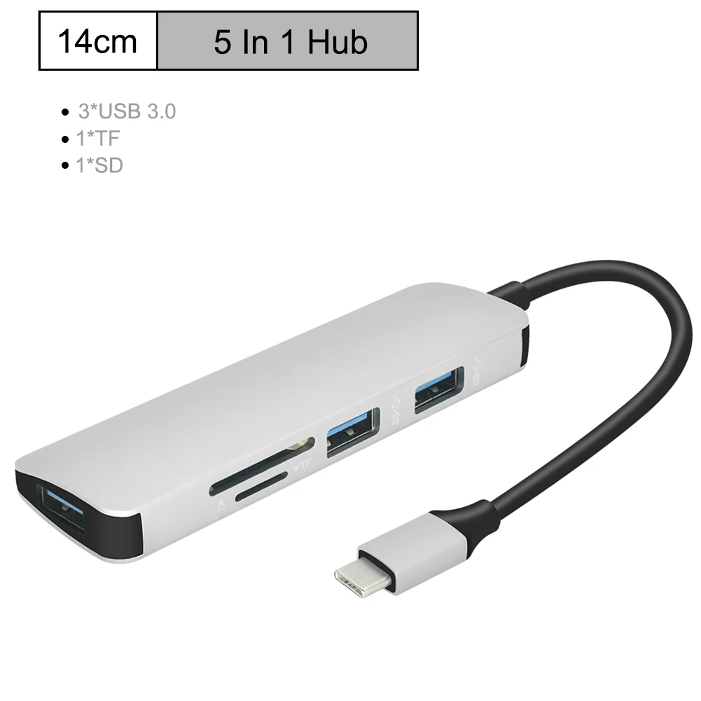 5 в 1 USB C концентратор type C концентратор для HDMI Ethernet мульти USB 3,0 порт адаптер для MacBook Pro Air Dock USB-C концентратор