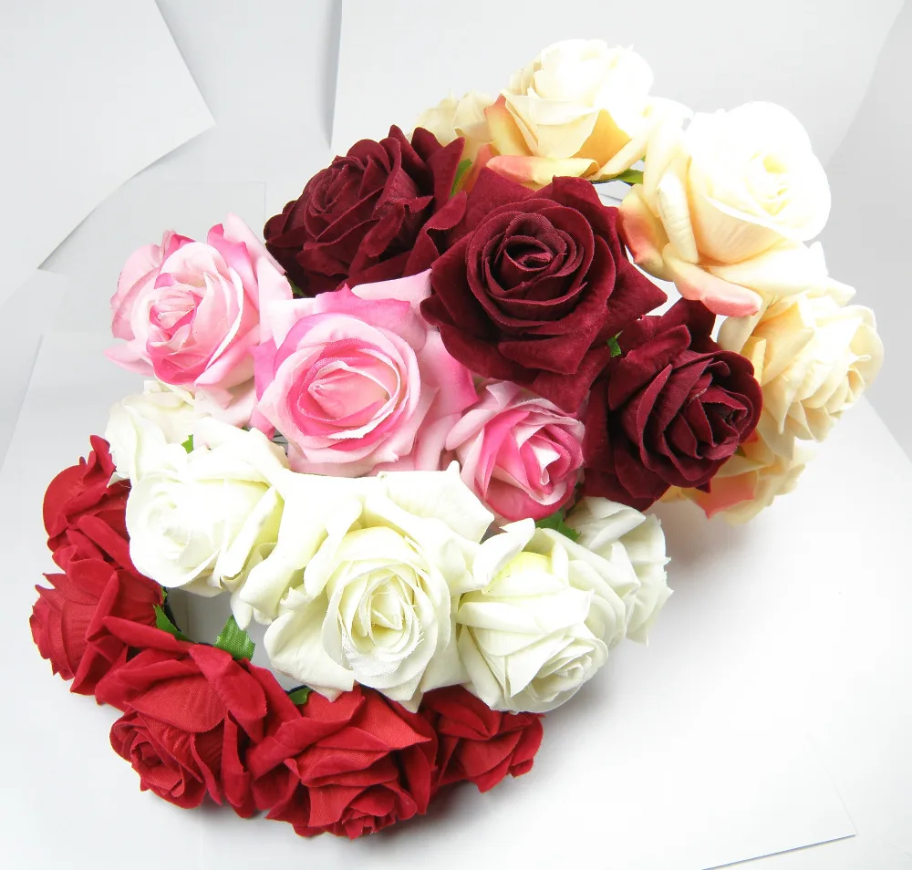 Фото Высококачественные Аксессуары для невесты розовые цветы волос свадебный цветок
