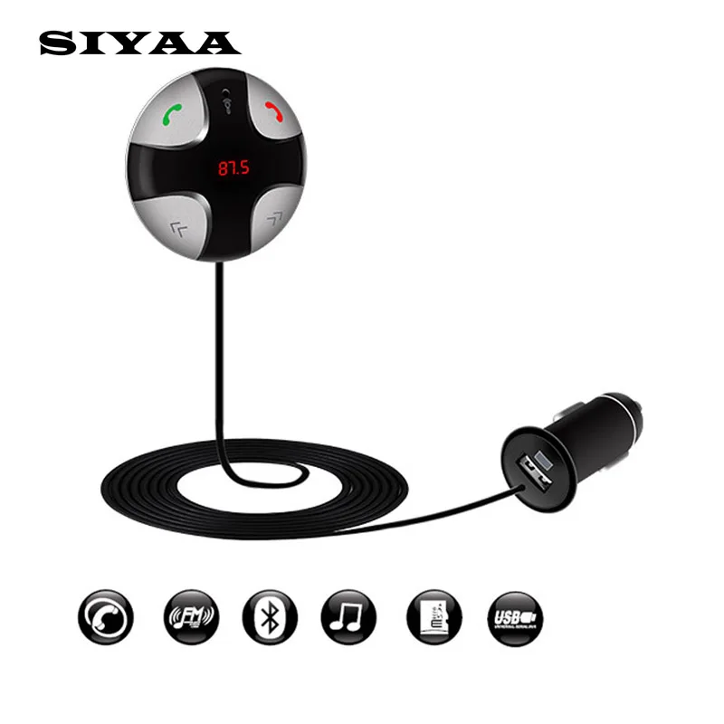 SIYAA Bluetooth Car Kit MP3 плеер Беспроводной fm передатчик USB Поддержка TF карты ЖК дисплей