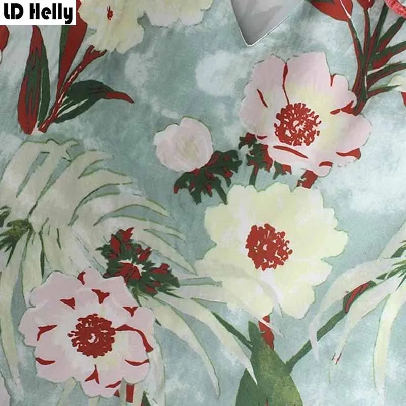 Женская блузка с длинным рукавом LD Helly весенне-осенняя v-образным вырезом и
