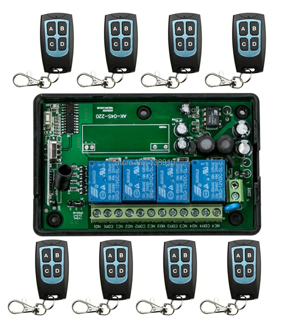 AC 85V 110V 220V 250V 4CH RF Беспроводная система дистанционного управления радио