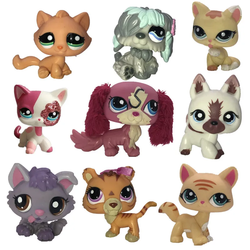 

Free Shippin Original cute toys Lovely Pet shop animal Pet ca braid dog cat pet action figure littlest doll Little gift girl toy