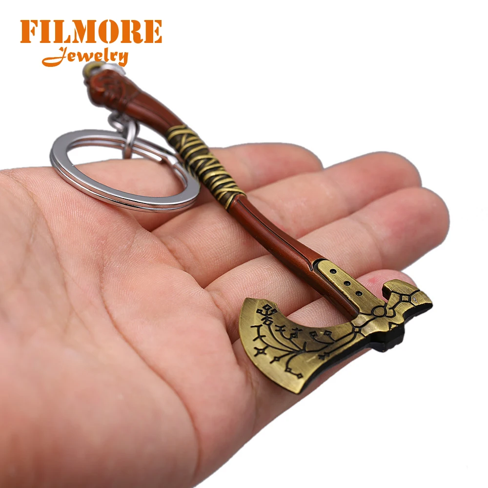 Изысканный Резные Бог войны 4 брелок с кратосом сплав щит Левиафан ледоруб