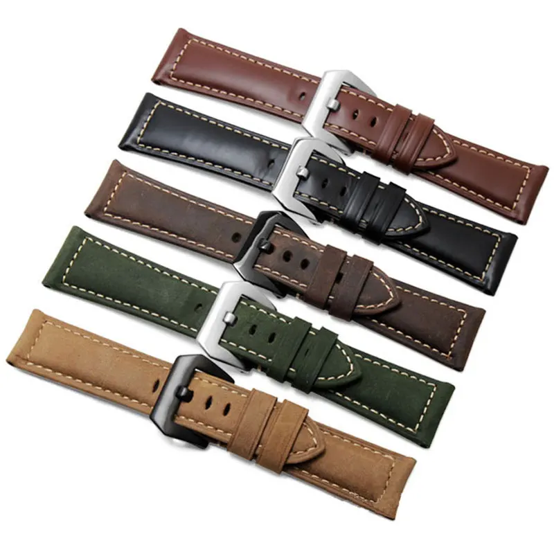 Ремешок из натуральной кожи для наручных часов браслет с обычной пряжкой