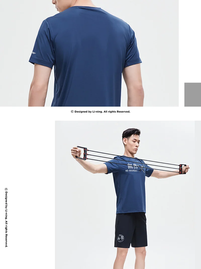 Li-Ning мужская тренировочная серия футболка дышащая Обычная посадка 87% полиэстер 13% спандекс подкладка Спортивная футболка Топы ATSP041 MTS3035