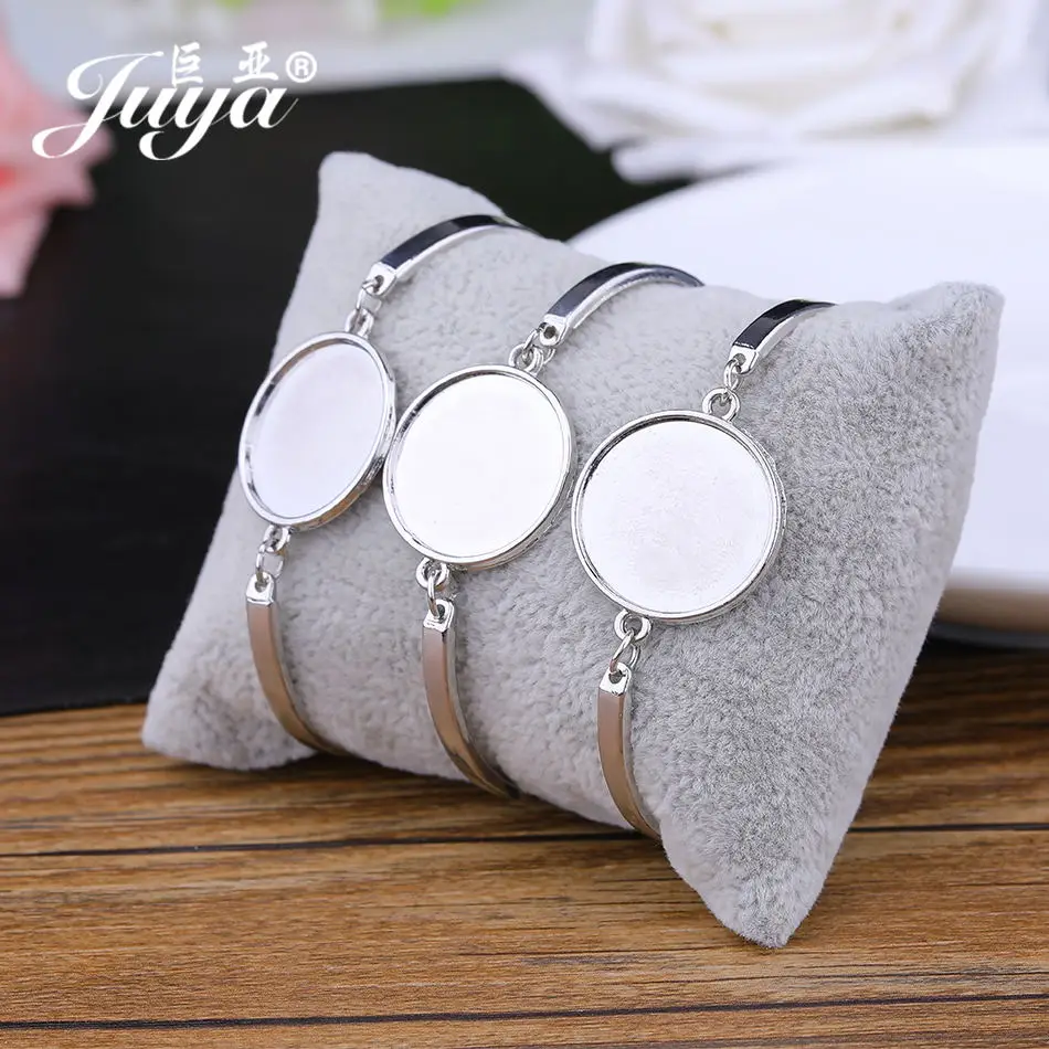 4pcs 20mm Inner 4 шт./лот, различные стили, браслеты для браслетов, пустые кабошон, базовые лотки для женщин, сделай сам, ювелирное изделие - Цвет: 4pcs 20mm Inner
