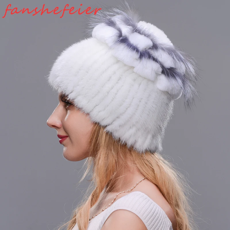 FANSHEFEIER 2019 Новая женская меховая шапка зимняя Лыжная теплая защита ушей норка и из