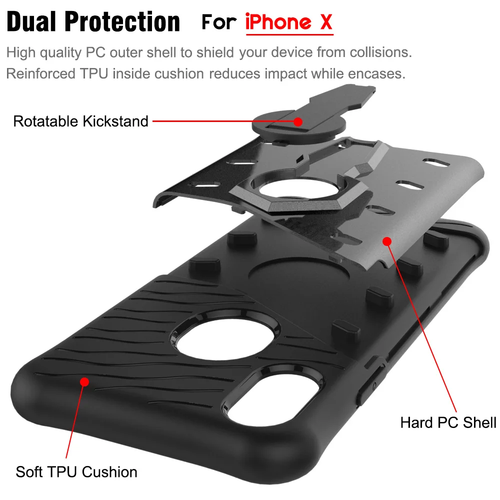 Pixpekoo для iphone х чехол противоударный бампер Подушки Slim Fit Панцири Защитная крышка