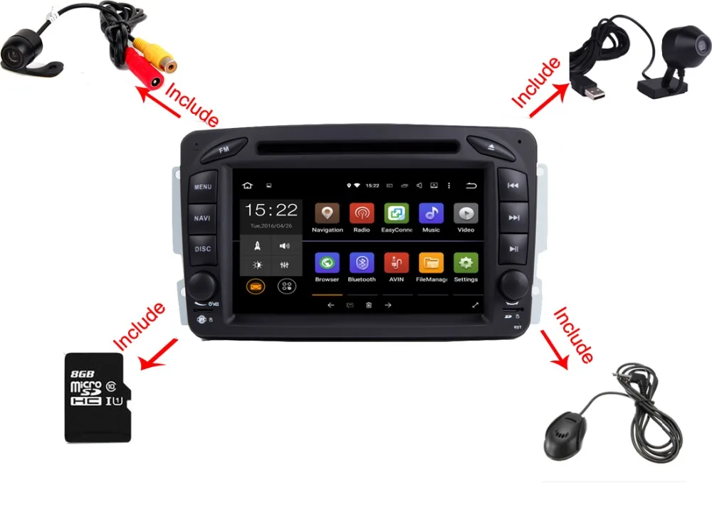 Android 7.1.1 7 дюймов Автомобильный dvd-плеер для Mercedes Benz W209 W203 W163 W463 Viano W639 Vito Wifi 3g gps Bluetooth радио