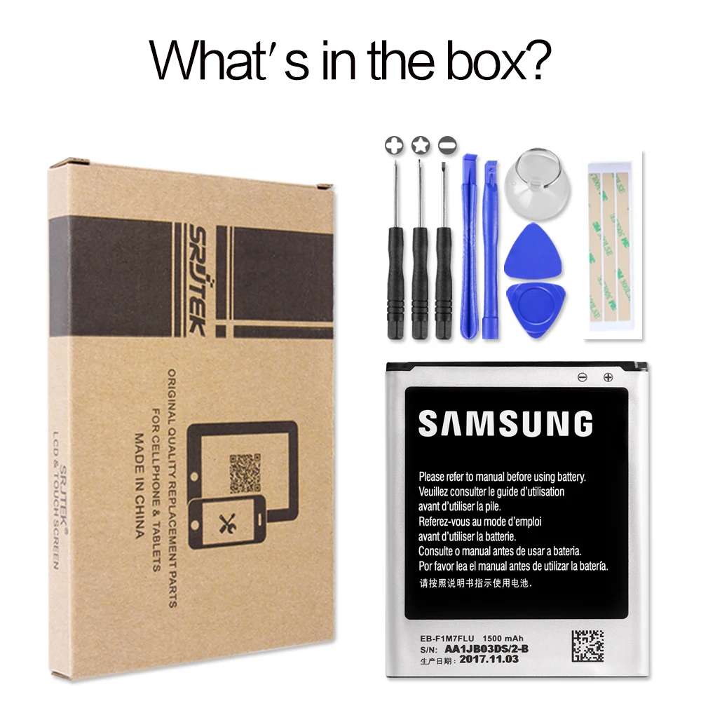 Srjtek для samsung GALAXY S3 мини Батарея I8190 инструменты 1500 мАч EB F1M7FLU GT I8160