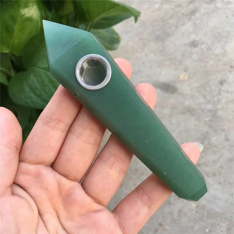 

Portable Crystal Smoking Pipe Natural Green Jade For Sale