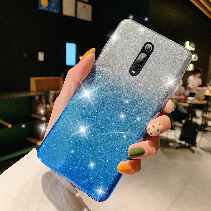 Мягкий силиконовый чехол с блестками для Xiaomi Mi 9 9T 8 SE A2 Lite A1 MIX 2 2S Redmi K20 6 6A 5 Plus S2 Note 7