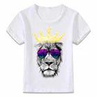 Детская одежда футболка король лев тигр Волк хищников удивительные детская футболка для девочек куртка из искусственной кожи для мальчиков и девочек рубашки для малышей футболка oal036