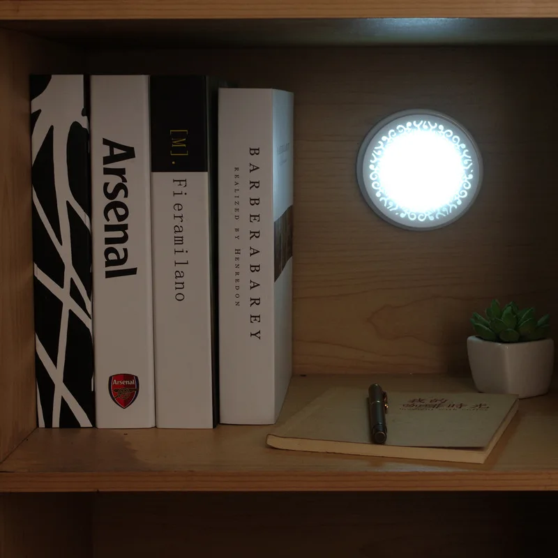 USB Перезаряжаемый 8LED круглый светильник с датчиком Интеллектуальный
