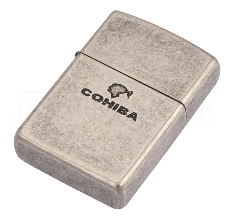COHIBA мужские гаджеты Серый Металл ветрозащитный 2 пламя Jet зажигалка с горелкой автоприкуриватель зажигалки для сигарет огонь с подарочной коробкой