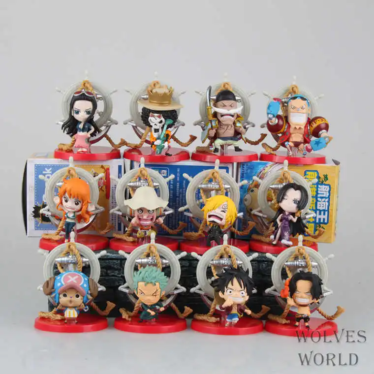 2016 12 шт./лот 8 см ПВХ японская аниме фигурка one piece Q version экшн Коллекционная модель